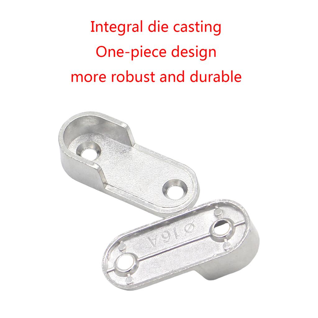 4Pcs Alloy Wall Mounted Wardrobe Rail Thicken Supports Tube Brackets Hanging Rod End Supports Closet Tube Pipe Brackets