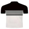 Men's Striped Design Color Blocked Short Sleeved Polo Shirt, Casual Style with Slight Elasticity Regular Fit Summer Top