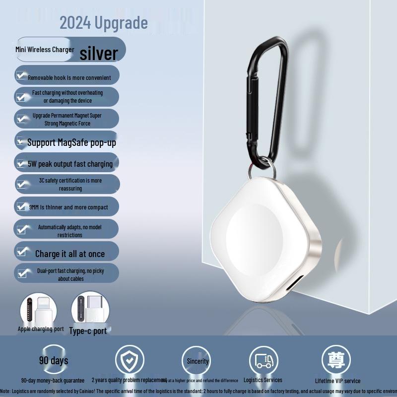5W Fast Charger for Apple iWatch Series 5-8: Magnetic Wireless & Portable