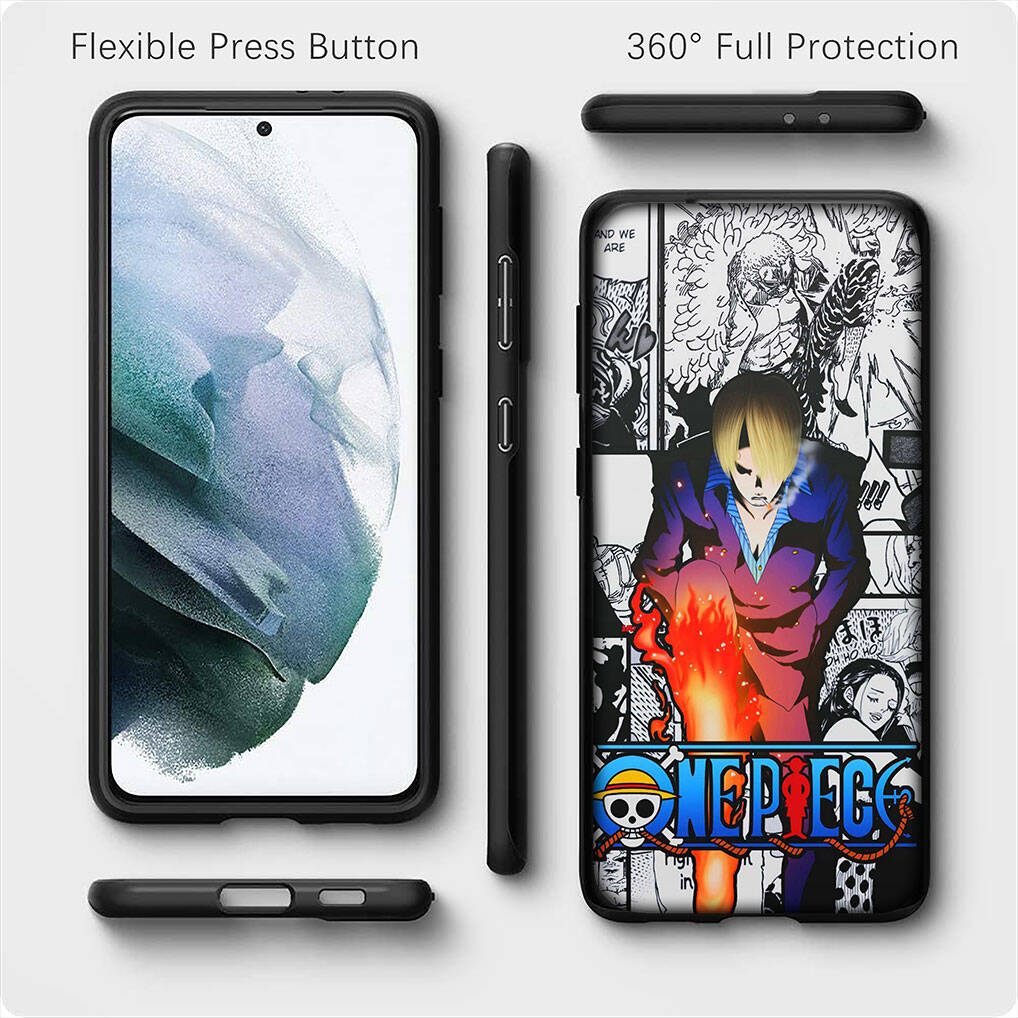 For Samsung Galaxy S25 S24 S23 iPhone 17 16 15 Xiaomi Redmi Note 14 13 12 Plus Pro Max A37 A57 Case Sanji Wallpaper One Piece Luffy OPPO Huawei Cover