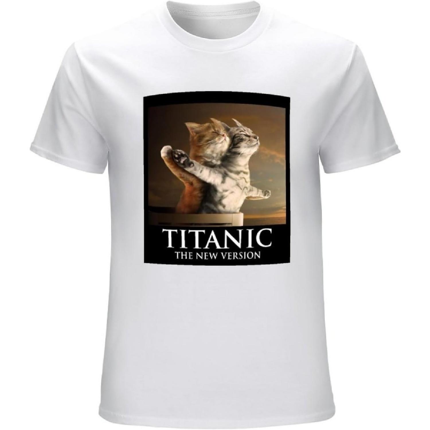 

LUCKYBOY UNDERWEAR Men s Homme - Titanic Chat - Parodie Drôle Amusant Leonardo Dicaprio Iceberg T-Shirts White XXXXXL білий