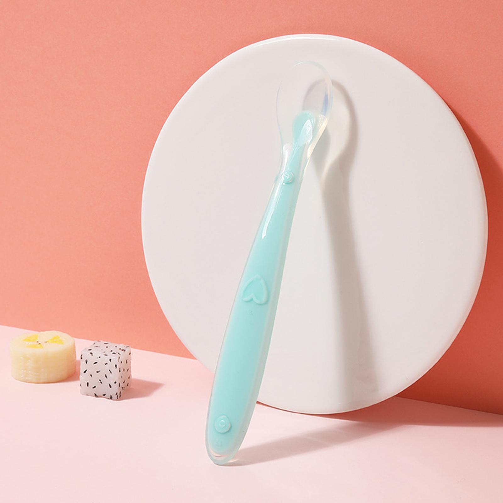 Мягкая Силиконовая Ложка для Прикорма с Мягким Наконечником, Детская Ложка из Пищевого Силикона для Рисовой Каши и Фруктового Пюре One Size