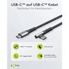Câble usb-c - goobay - 64659 - charge rapide 60 w - angle 90 ° - 1 m noir