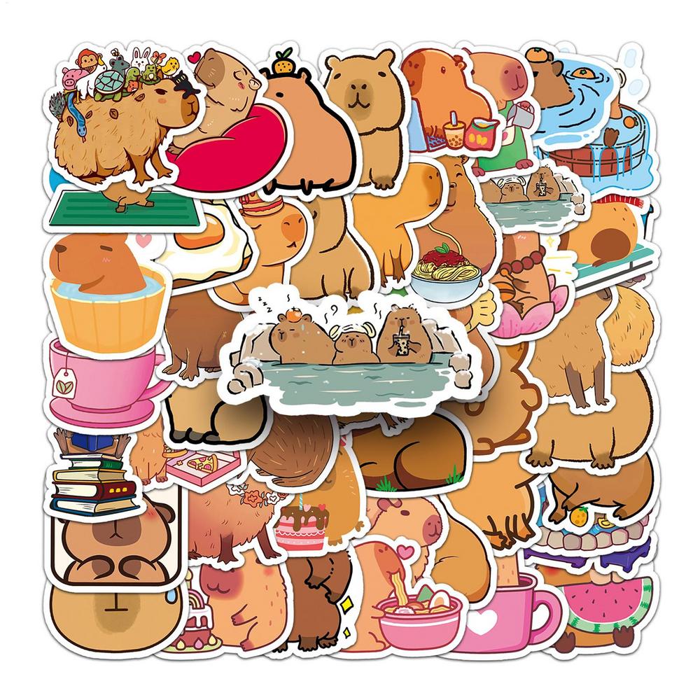 

50pcs Cute Cartoon Capybara Animal Stickers Kids Gift Waterproof Graffiti Decals for Laptop Luggage Phone Notebook Bicycle