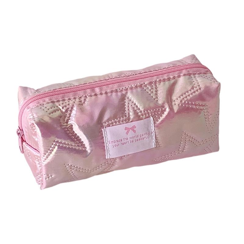 

Shinies Stars Pattern Cloth Pen Pouches With Roomy Storage For Students Office Supplies And Cosmetic Accessories рожевий