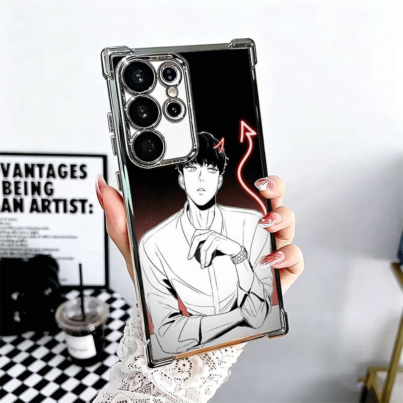B-J A-Alex Anime Plating Phone Case For Samsung Galaxy S24 S25 FE S26 Edge S23 Ultra S22 S21 Plus S20 Anti-Fall Airabag Cover