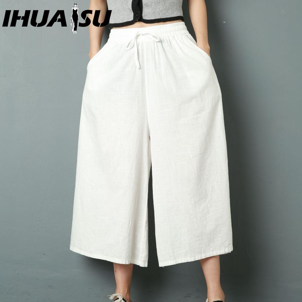 IHUASU Pantaloni e capris con stampa tinta unita casual alla moda da donna
