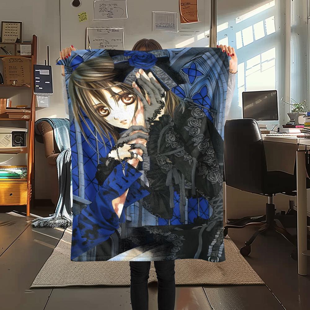 1PC Vampire Knight Print Flannel Blanket, High quality Comfortable for All Seasons, Home Decor, Warmth and Comfort, Perfect for Christmas Gifts235