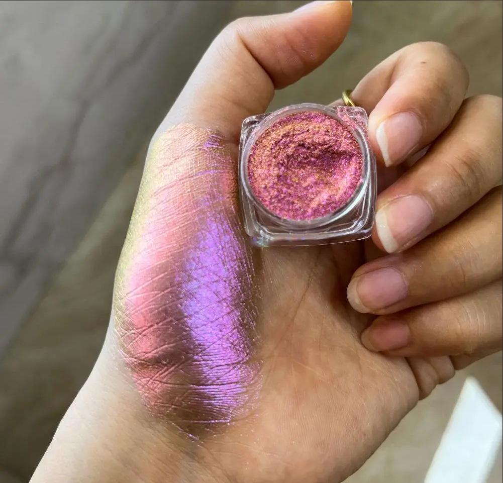 Multichrome Chamäleon Lidschatten Pulver Nagel Glitters Aurora Neon Regenbogen Pigment Chrom Pulver Schillernden Lidschatten Nagel Dekore