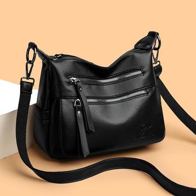 Damenhandtasche, Umhängetasche, Hochwertige Großraumtasche, Vielseitige und modische Damentasche, Tasche mit Echtledertextur