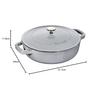 Staub Braiser Saut? Pan, Gray, 24cm, Double-Handled, Cast Iron Enamel, Shallow, Sukiyaki, Induction Compatible [Official Japanese Product] Braiser 405