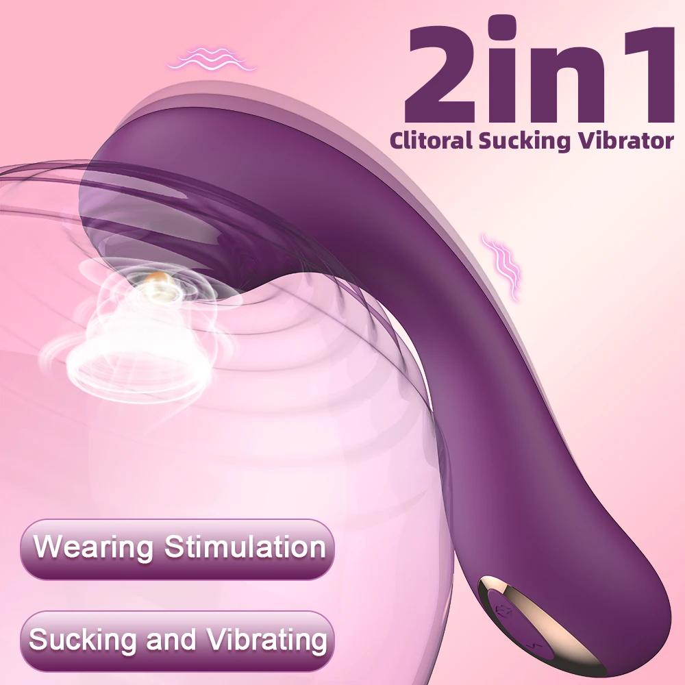 Sucking Vibrator G Spot Vibrator Dildo Clitoral Sucker for Women Clitoris Suction Nipple Oral Vacuum Suction Sex Toys for Adult