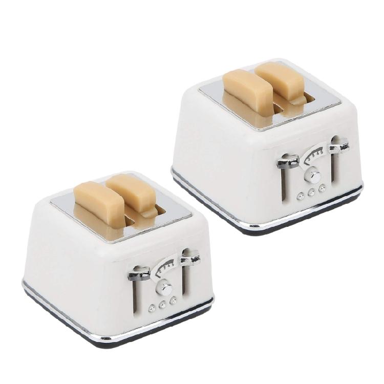 Kids Safe Miniature Toaster with Sliced Bread Doll House Kitchen Essential 1/12 Scale Realistic Doll House Building Kits