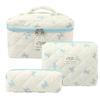 1 pièce Mignon Fleurs Coton Sac de Maquillage Femmes Fermeture Éclair Organisateur Cosmétique Tissu Sac à Main Forme Boîte Portable Étui de Toilette pour Filles