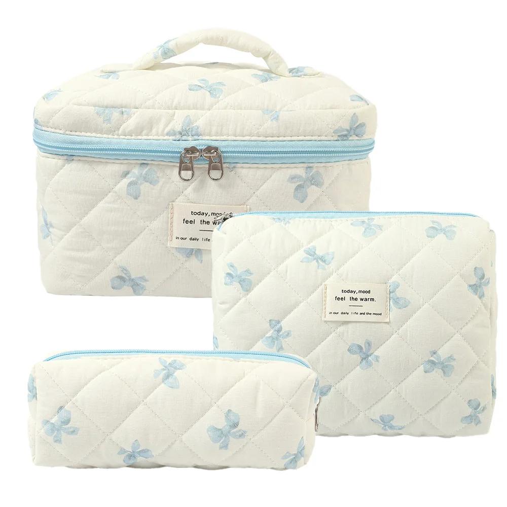 1 pièce Mignon Fleurs Coton Sac de Maquillage Femmes Fermeture Éclair Organisateur Cosmétique Tissu Sac à Main Forme Boîte Portable Étui de Toilette pour Filles