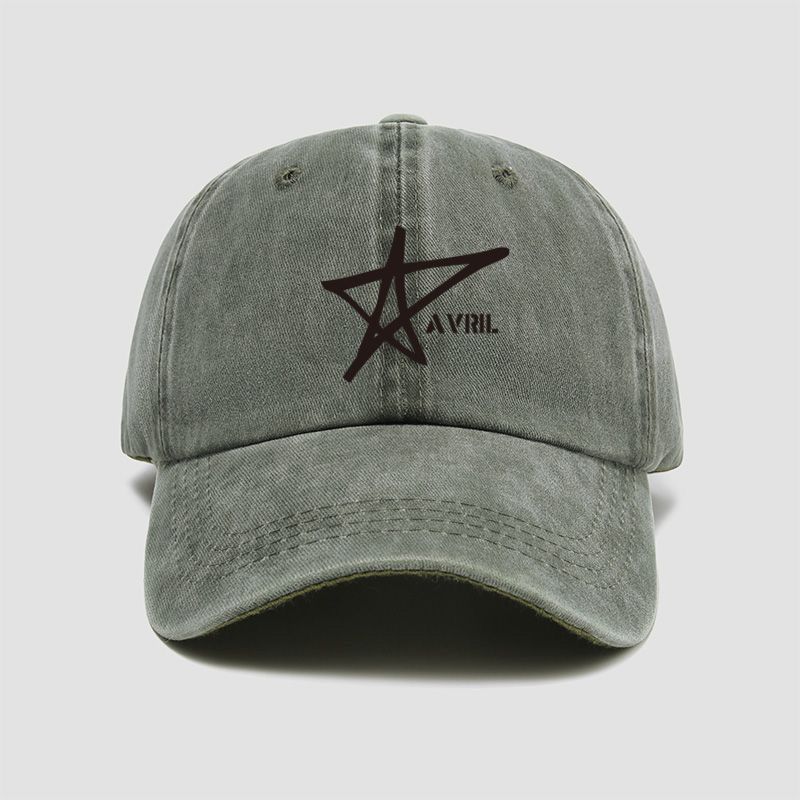 

Рок Аврил Лавин Шляпа Бейсболка Мужская и Женская Выстиранная Шляпа с Утиным Язычком Солнцезащитная Шляпа Для Открытого Воздуха армия зеленый