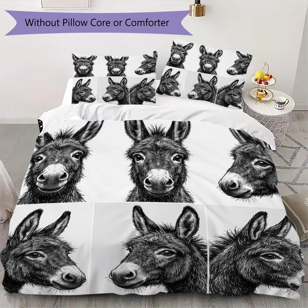 Donkey and Cute Pattern Bedding uilt