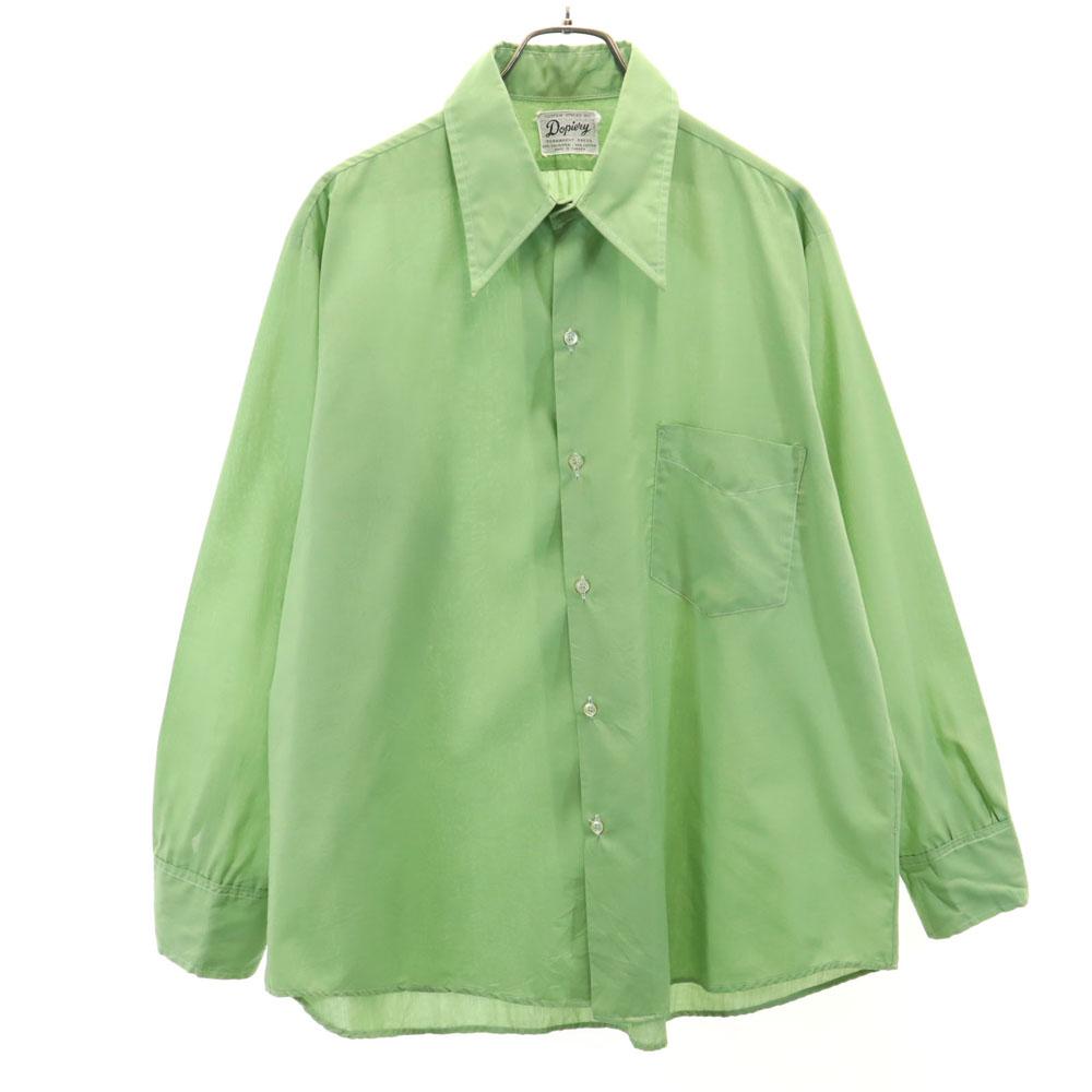 DOPIERY 70s Vintage Made In Canada Long Sleeve Shirt Green System Men's Used