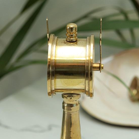 Miniature Brass Engine Room Telegraph Nautical Maritime Décor, Ship Throttle Replica with Wooden Base,  Boat Gift