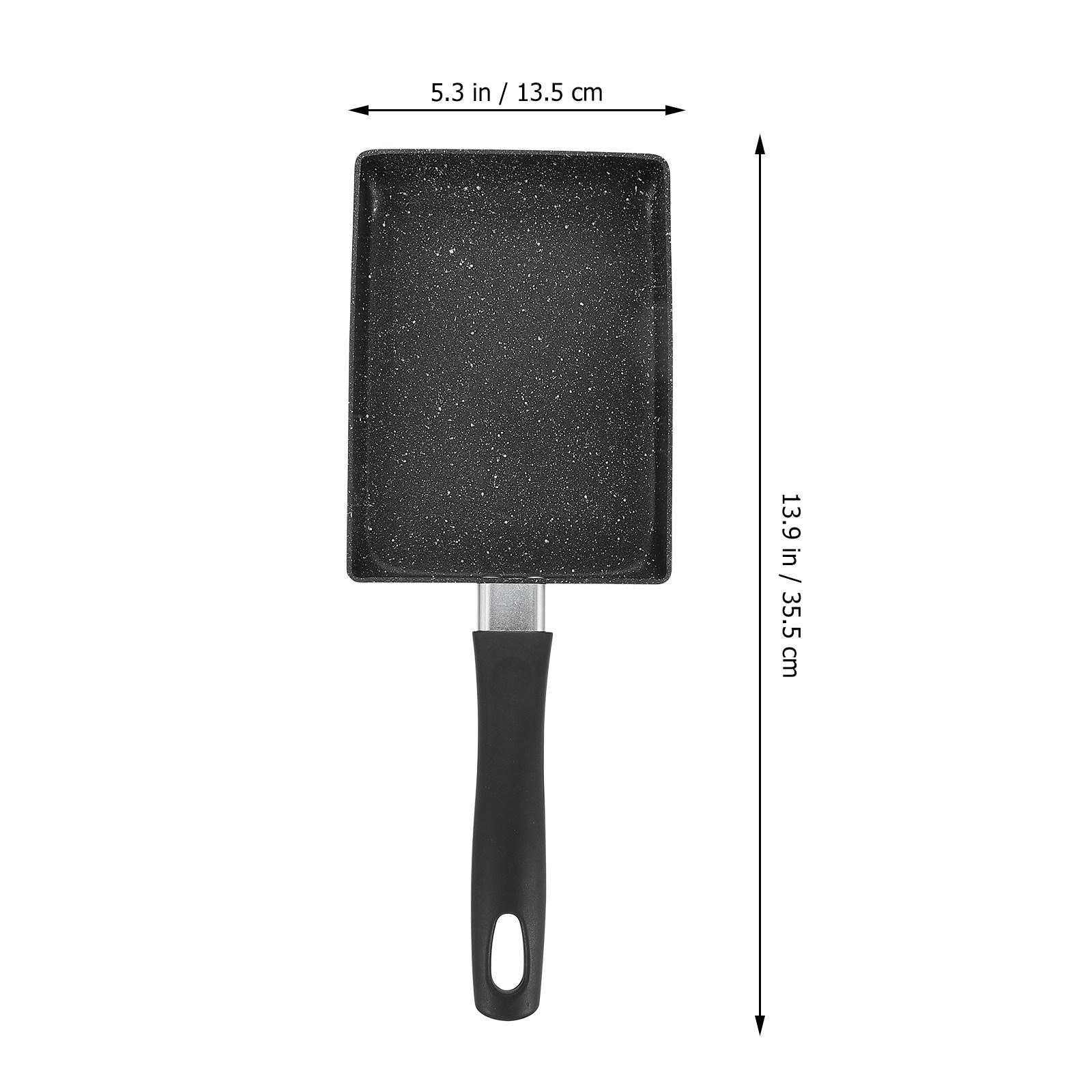 

1Pcs Lightweight Frying Pan Non-Stick Surface Square Design for Breakfast Omelette Pan Flat Stable Base Kitchen чёрный