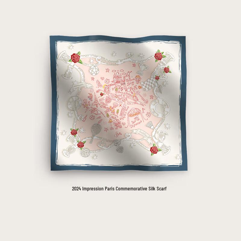 Wanshili Impression Paris Series 63cm Double-Sided Mulberry Silk Scarf