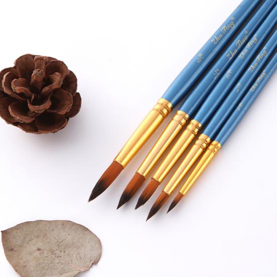 Pincéis de pintura Interface de tubo de cobre Cabo de madeira resistente Pincéis de cabelo de náilon para pintura