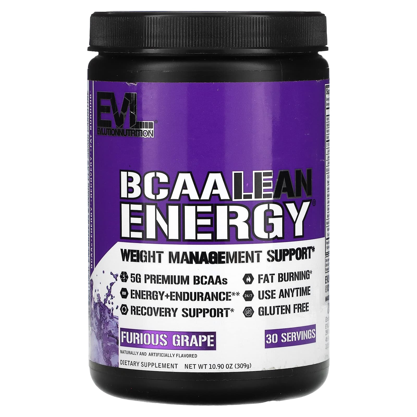 

Bcaa Lean Energy, Furious Grape Flavor, 309G (10.90Oz)