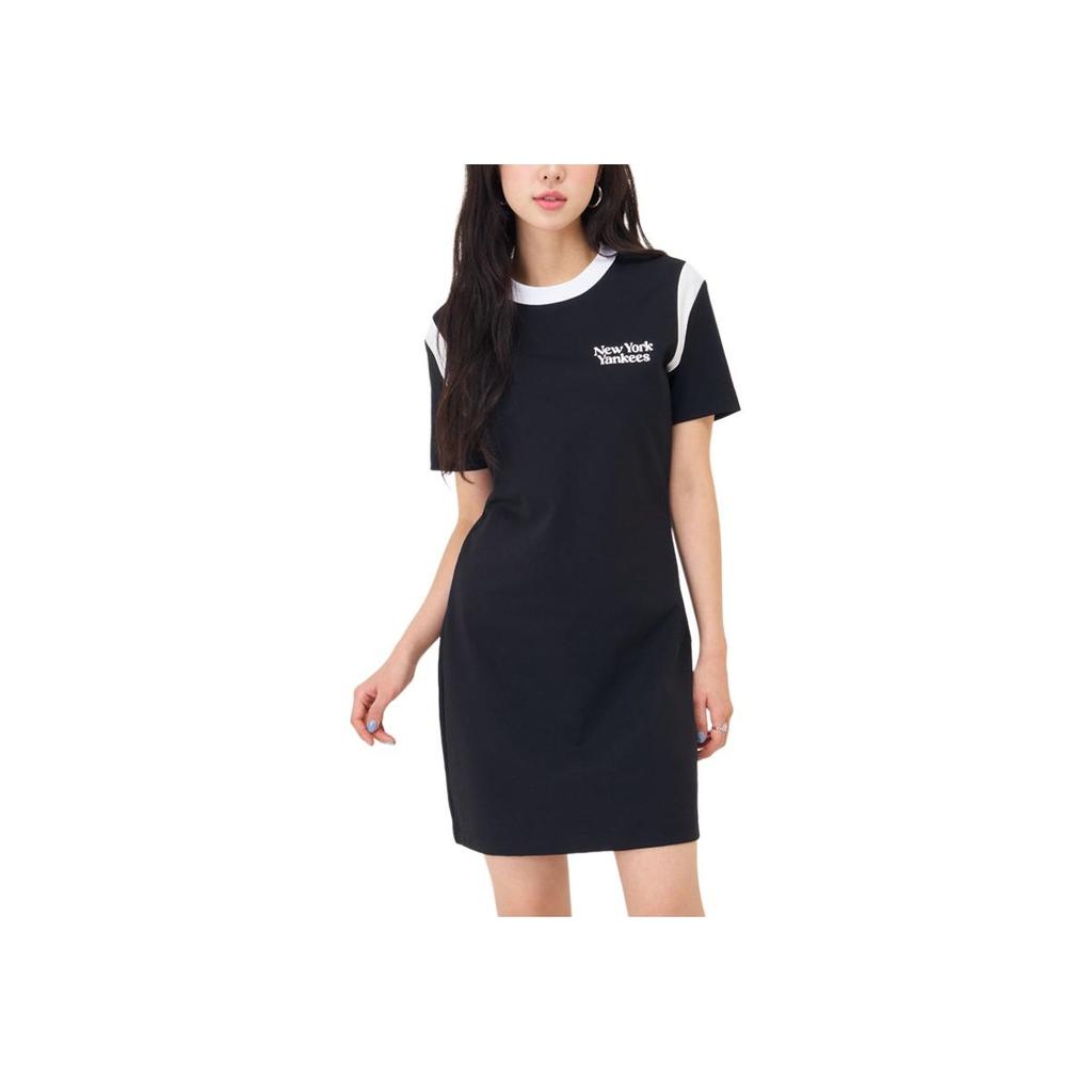 New MLB SS24 Short Sleeved Dresses Women's Black 3FOPV0243-50BKS