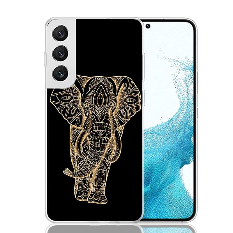 Elephant Mandala Aztec Phone Case For Samsung Galaxy S26 Ultra S23 S24 S25 Edge S20 FE S21 S22 Plus Soft Print Shell Cover Funda