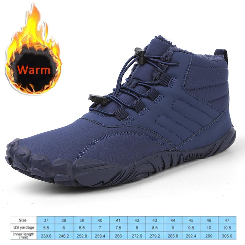 Nieuwe Winterlaarsjes Heren Sneeuw BareFoot Casual Schoenen Outdoor Werkschoenen Dames Warme Bont Heren Enkellaarsjes Heren Sneeuwlaarzen Grote Maat 47