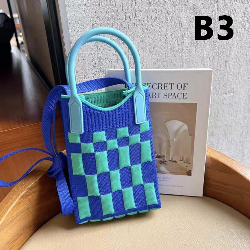 1/2/5pcs Korean Fashion Heart Knitted Mini Handbag Women Mobile Phone Shoulder Bags Girls Chic Cute Outdoor Crossbody Small Bags