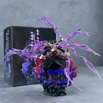 Figurine Anime One Piece Roronoa Zoro 24cm Figurine Wano Onigashima Style 9 Épées Figurine d'Action PVC GK Statue Modèle Jouets Cadeau