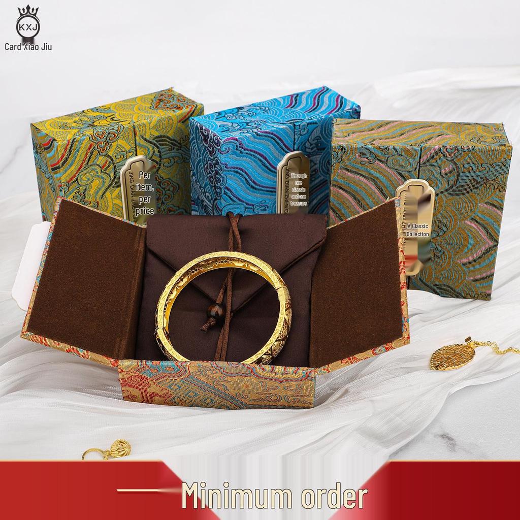 Retro Wave Flower Double-Opening Jewelry and Bracelet Clutch Box