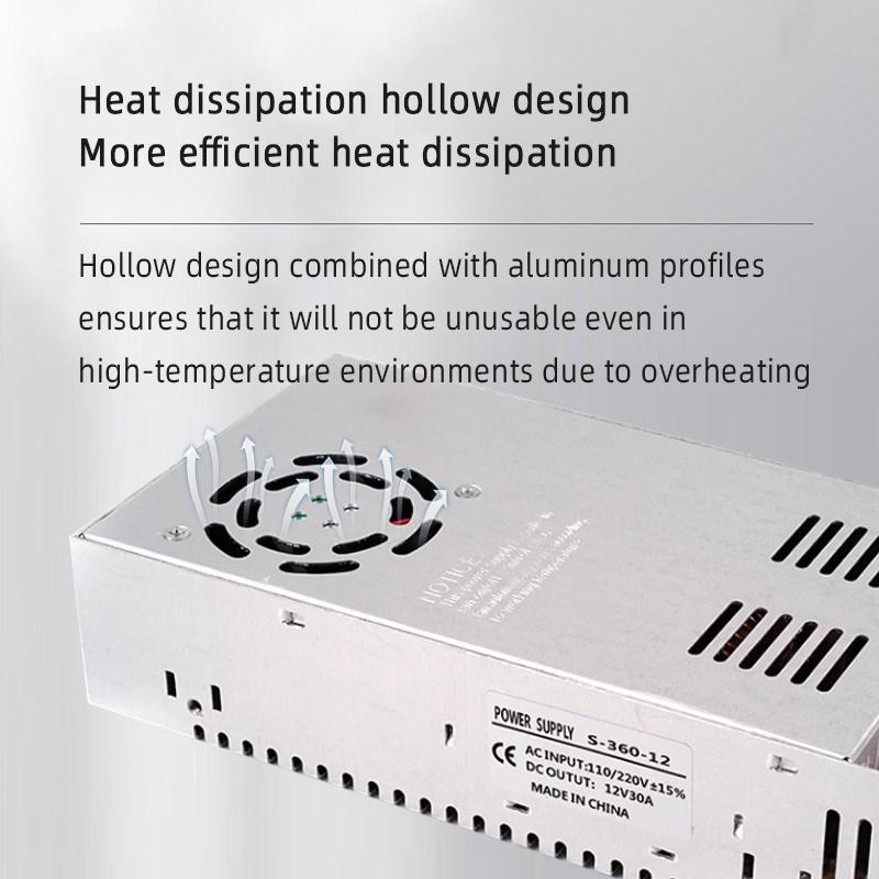 220V to 12V/24V/5V Switching Power Supply, 2A-20A High-Power Transformer for LED Strips & Monitoring Systems
