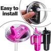 Replacement Straws for Stanley Quencher ProTour Flip Straw Tumbler 40oz, Reble Straw with Cleaning Brush, Cup Accessories for Stanley (Transparent,