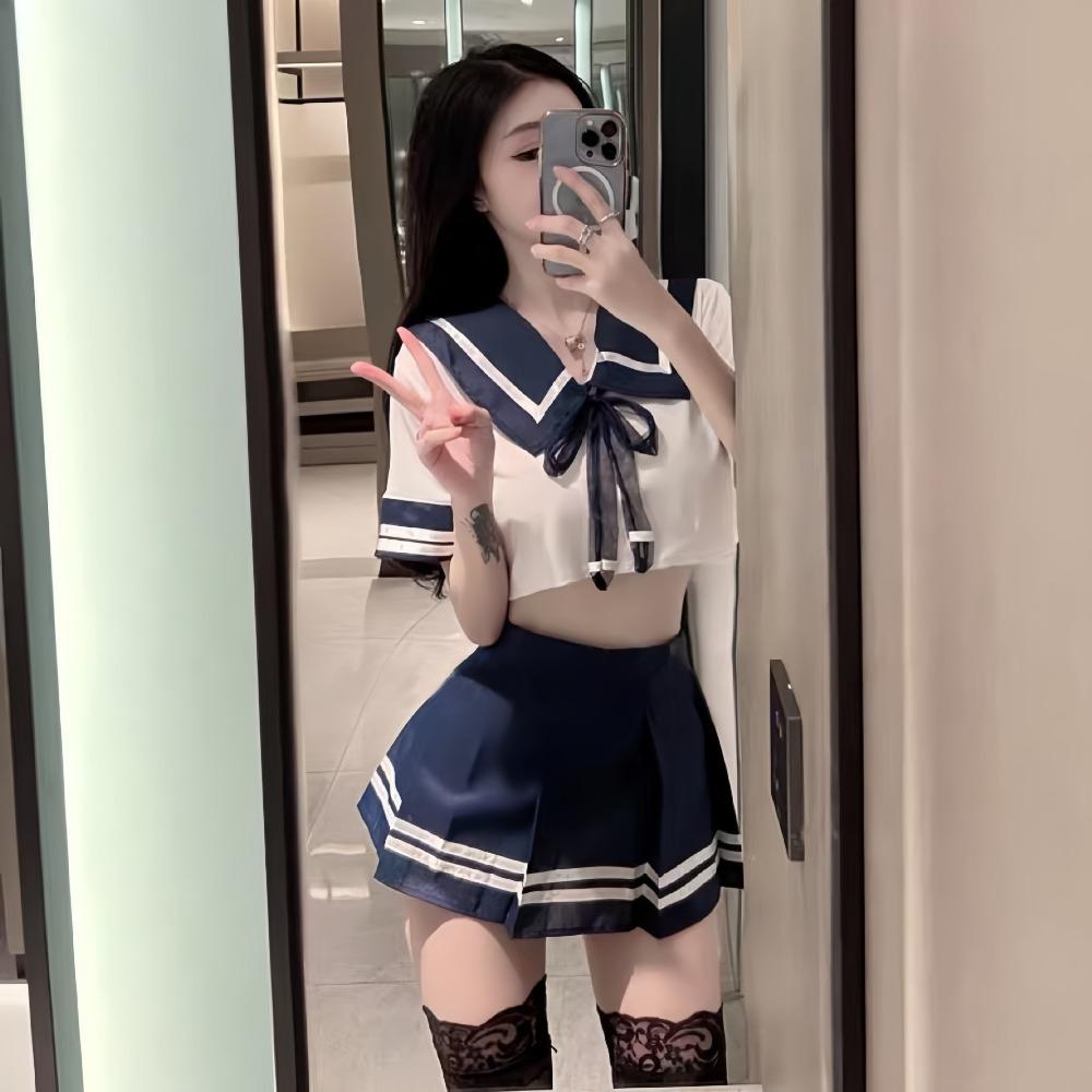 Night Crisp Sexy Lingerie Passionate Hot Student Suit Jk Uniform Seduction Sailor Suit Teasing Pajamas