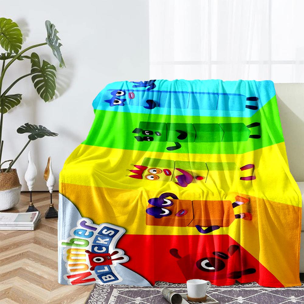 Coperta stampata a tema Numberblocks - Perfetta per divano, letto, viaggi e uso all'aperto | Lavabile in lavatrice, accogliente e resistente.
