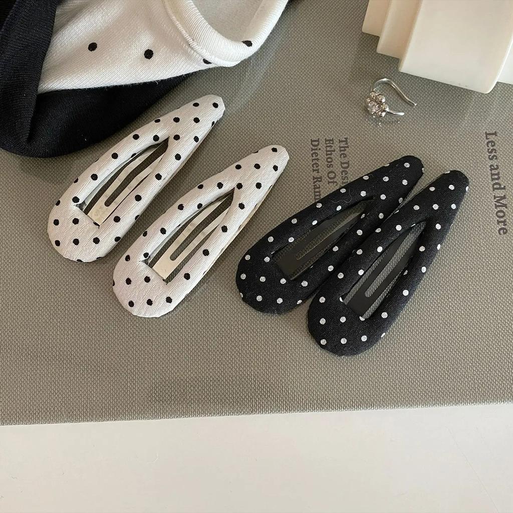 Polka Dot School Girls Cute Hair Clip New Fabric Hair Accessories for Bangs BB Side Hair Clips Lovely Hairpin Headwear for Women