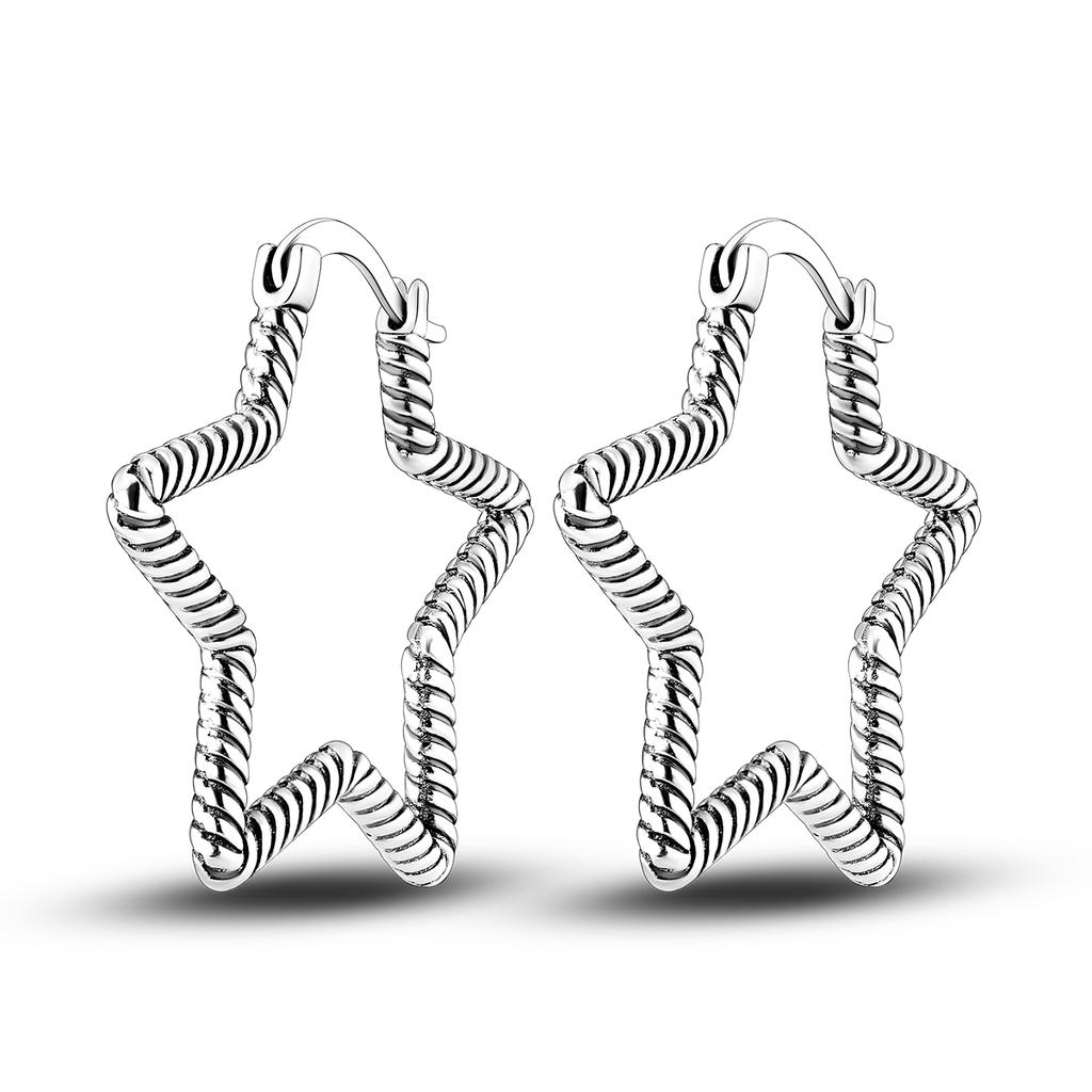 Copper Plated Hoop Earring Moon And Star Eardrop Pendientes For Woman Party Anniversary Fine Jewelry