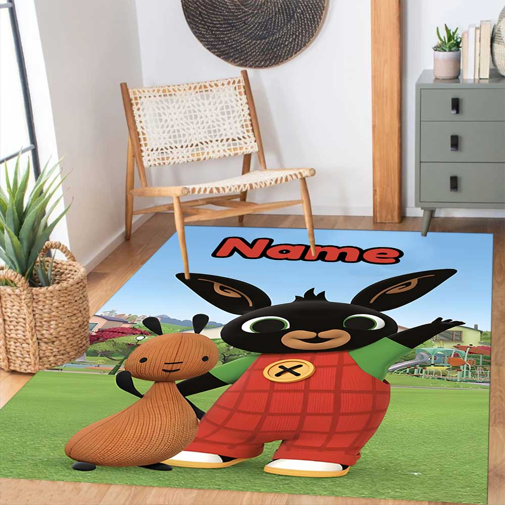 Bunny Customize your name rug, office chair cushion, home bedroom living room gift.