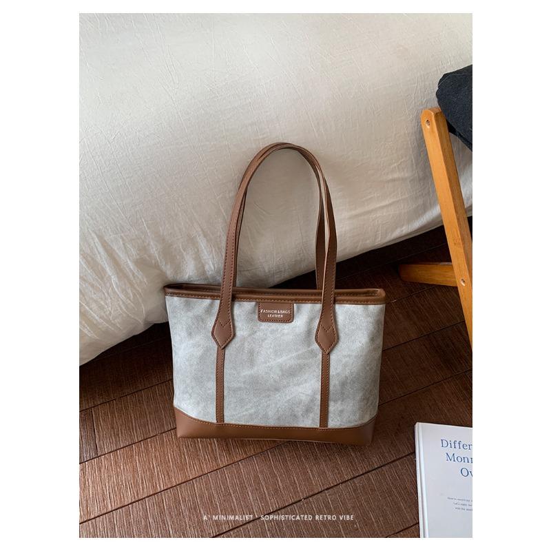 Autumn New Color Matching Commute Fashion Casual Simple Messenger Large Capacity Shoulder Tote Bag Women