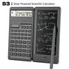 Solar Powered Scientific Calculator & 6 Inch Writing Tablet Foldable 10 Digit Lcd Display For Office Student Teachers Accountant