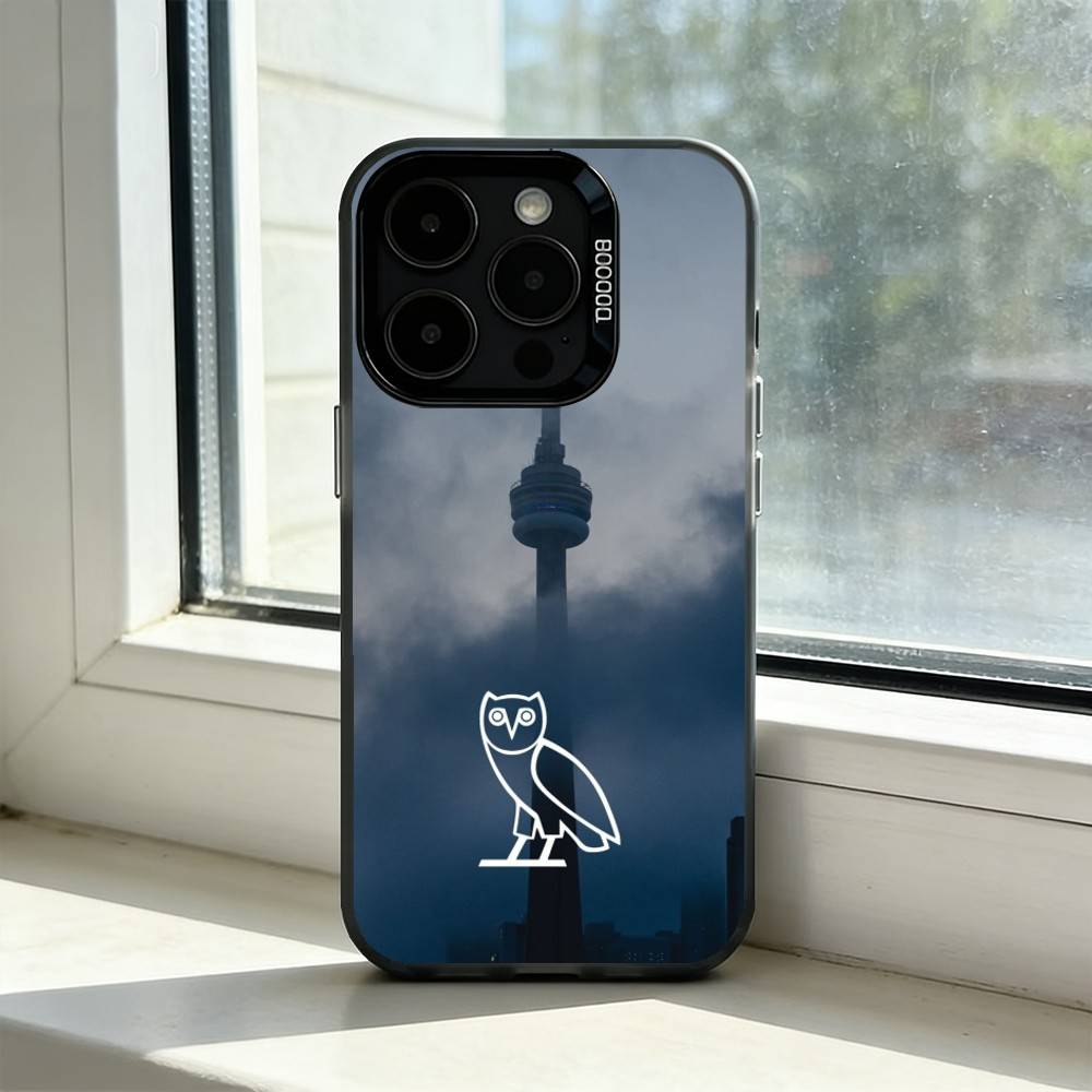 

D-Drake OvO O-OWL Phone Case For iPhone 17,16,15,14,13,12,11 Plus,Pro Max,XS,Colorful Silver Black Cover iPhone16se4