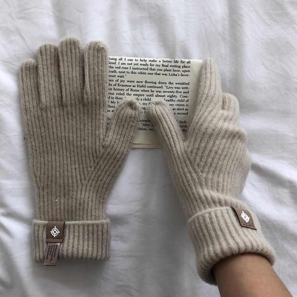 

Новые осенне-зимние вязаные шерстяные перчатки без пальцев для взрослых для женщин, вязаные шерстяные перчатки для сенсорного экрана, теплые перчатки