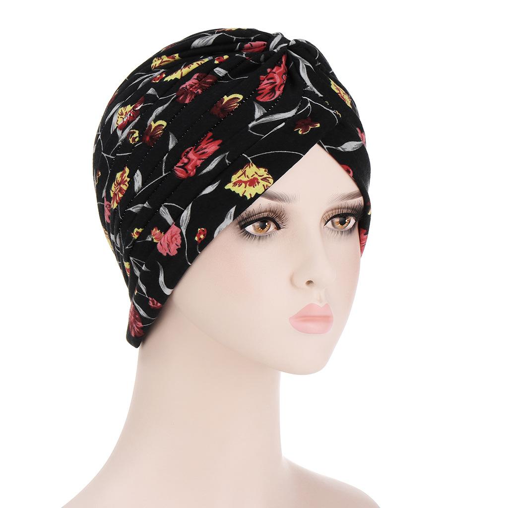 JYL TS DIY Банада с узором пейсли Унисекс Головной убор Хлопок Smallflowersonblackbackground_M(56-58cm） волшебный монетный двор
