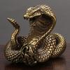 Cobra Statue Ornament Zodiac Snake Miniature Figurines Copper Desktop Craft
