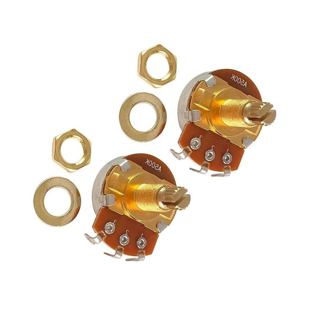 2Pcs Short Shaft Guitar Potentiometers A500K/B500K Linear Taper Potentiometer Volume Tone Guitar Pot Guitar Accessory