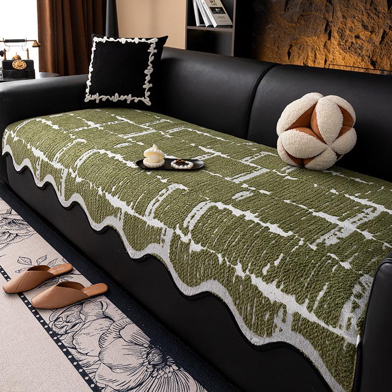 

2024 new autumn and winter light luxury high-end leather sofa cushion special-shaped irregular sofa seat cushion anti-cat scratch cover cloth towel 70*70cm