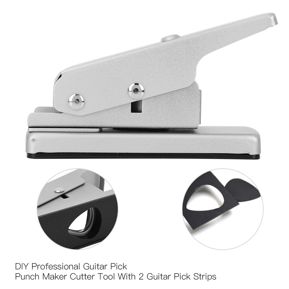 DIY Guitar Pick Punch Maker Cutter Tool With 2 Guitar Pick Strips (Grey)