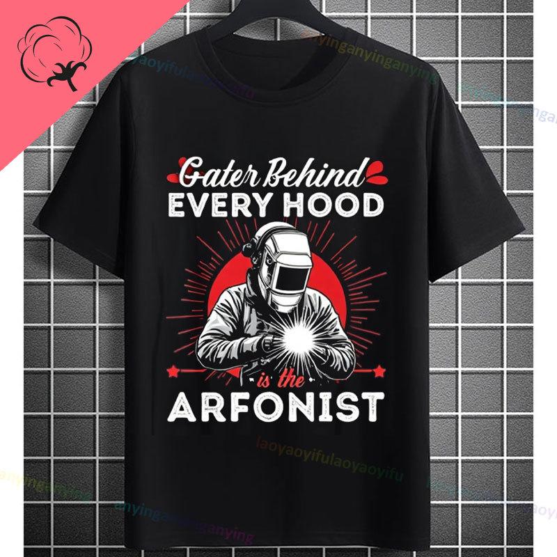 UnisexS Welder Graphic TShirt God Guides My Hands Fashion Shortsleeve Pure Cotton Oneck Casual Humor Style Tshirt